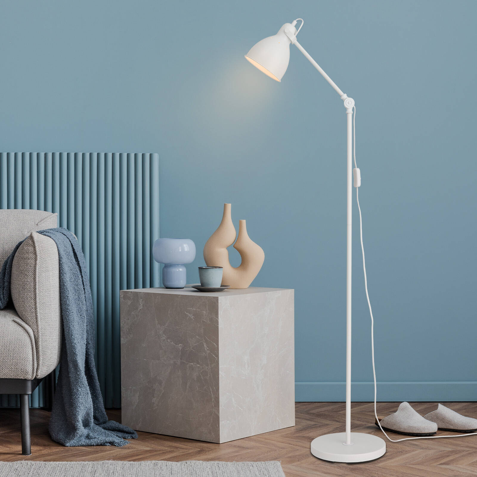 Verve Design Karter White Floor Lamp