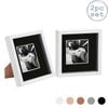 Nicola Spring 2 Piece 8 X 8 3d Shadow Box Photo Frame Set - Craft Display Picture Frame With 4 X 4 Mount - White