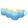 Argon Tableware 330ml Ombre Coffee Mugs - Blue - Set of 4 - Glazed New Bone China Tea Mug Vegan Friendly Stoneware Ceramic Cup