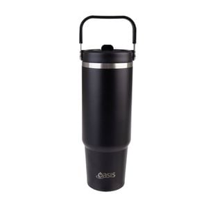 Oasis Stainless Steel Voyager Tumbler with Handle 900ml - Black