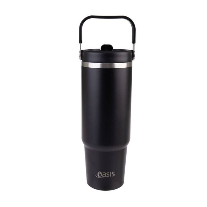 Oasis Stainless Steel Voyager Tumbler with Handle 900ml - Black
