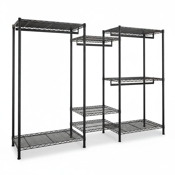Clothes Rack Wire Garment Rack Heavy Duty Hanging Closet Armoire Storage Rack
