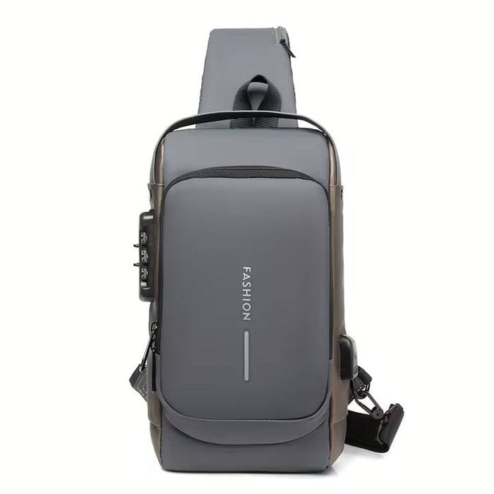 Mens Anti-theft Password Lock Chest Bag