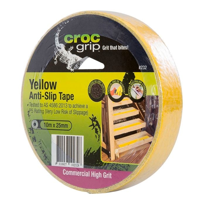 Croc Grip 10m x 25mm Yellow Anti Slip Tape