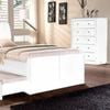 Istyle Lecca King Single Trundle Storage Bed Frame Pu Leather White