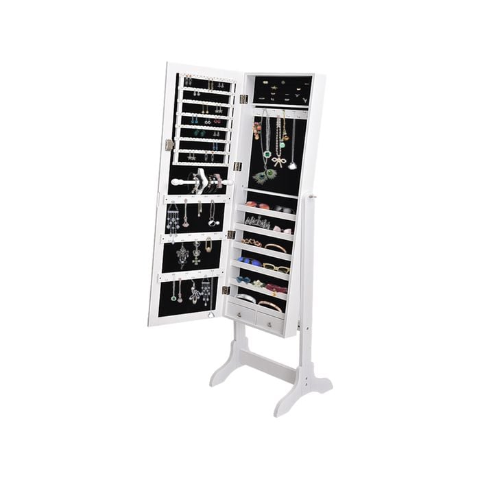 Levede Mirror Jewellery Standing Cabinet Makeup Storage Jewelry Organiser Box