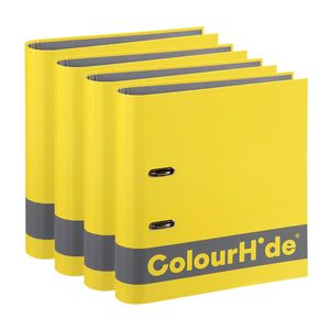 4pk Colourhide A4 70mm 375 Sheets Silky Touch Lever Arch File/paper Organiser Yl