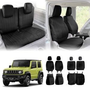 Seat Covers Full Set for Suzuki Jimny 3-Door 2018-Onwards Black Premium Vintage PU Leather Interior