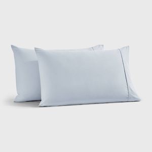 Dreamaker 400TC Premium Cotton Sateen Standard Pillowcase Sky Twin Pack