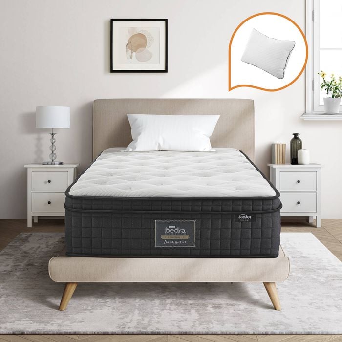 Bedra Single Mattress Cool Gel Foam Pocket Spring 34CM with Pillow