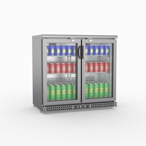 Thermaster Two Door Stainless Steel Bar Cooler  - Commercial Bar Fridges (sc248sg)