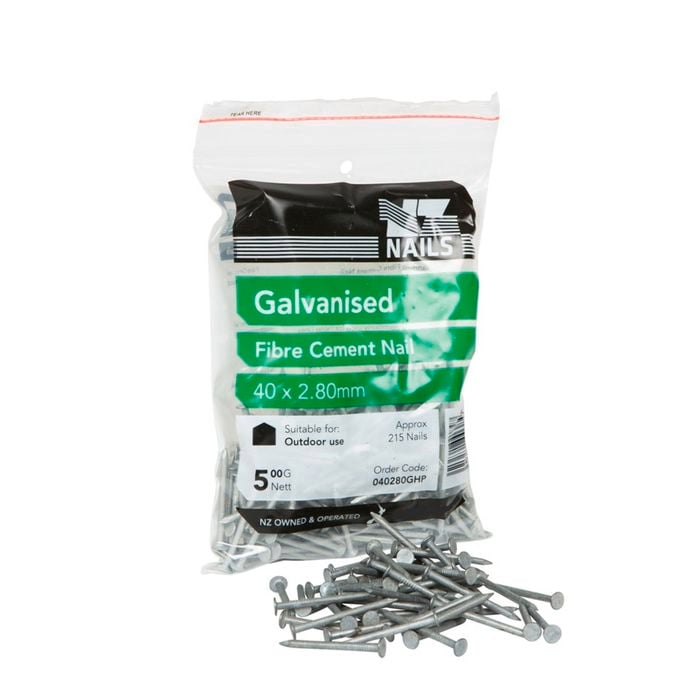 NZ Nails 40 x 2.8mm 500g Galvanised Fibre Cement Nail