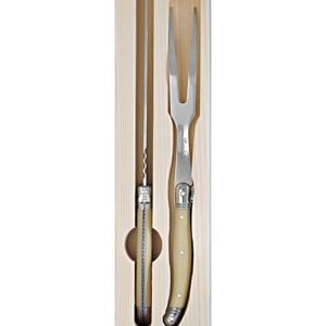 2pc Laguiole Silhouette Stainless Steel Carving Knife Set - Ivory