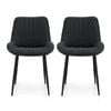 2x Artiss Dining Chairs Retro PU Leather Black