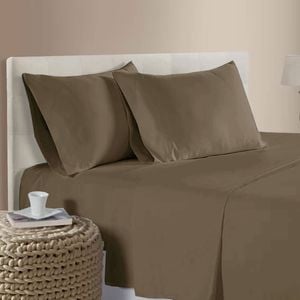 Bloomington 400TC Bamboo Cotton Premium Sheet Set 40cm Wall Latte Queen