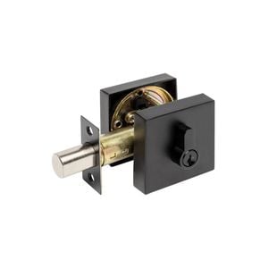 Zanda 65x65mm Diameter Matt Black Triad Slimline Square Double Deadbolt (Key/Key)