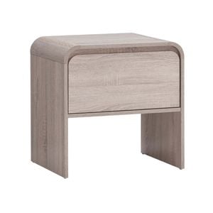 Design Square Ernest Wooden Bedside Nightstand Side Table W/ 1-Drawer Oak