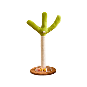 Cartoon Flower & Cactus Cat Scratch Pole - Leek
