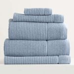 Renee Taylor Cambridge Textured 5 Piece Blue Mirage Towel Pack