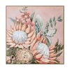 Urban Style Brushmarks Embellished Canvas Painting Artwork Protea Pink 1025mm