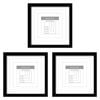 3PK Frankie & Me Window Wooden Multi-Mat Square Photo Frame Decor 32.5cm Black