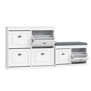 Artiss Shoe Cabinet Bench Set Flip Drawer Hallway Living Room White