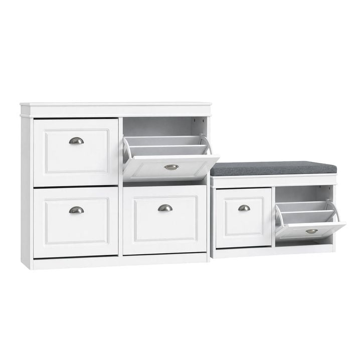 Artiss Shoe Cabinet Bench Set Flip Drawer Hallway Living Room White