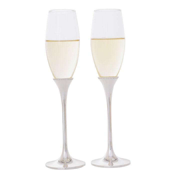 2pc Gibson Gifts Diamond Wedding Champagne Flute Set