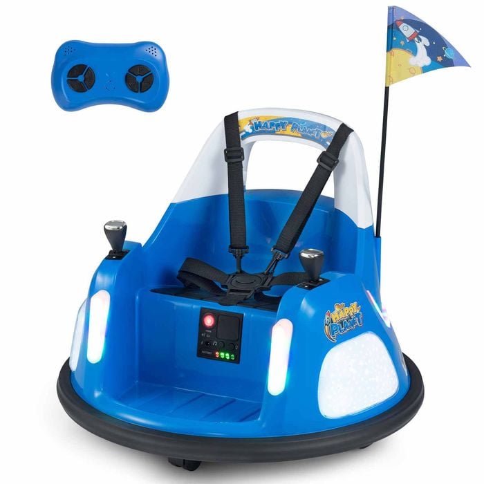 Costway Kid 12v Bumper Car Ride On Bumping Toy Electric Vehicle Blue
