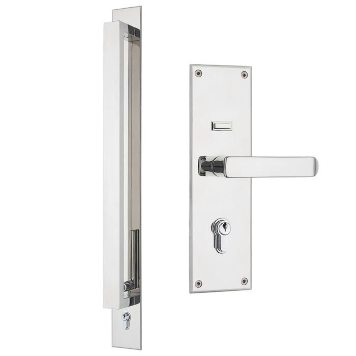 Gainsborough Polished Stainless Steel Trilock Omni Allure Double Cylinder Keyed Handle