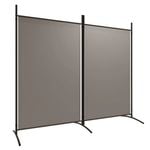 vidaXL 2-Panel Room Divider Anthracite Fabric Privacy Screen Separator Folding