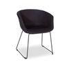 Lonsdale Black Linen Armchair Matt Black Sled Frame
