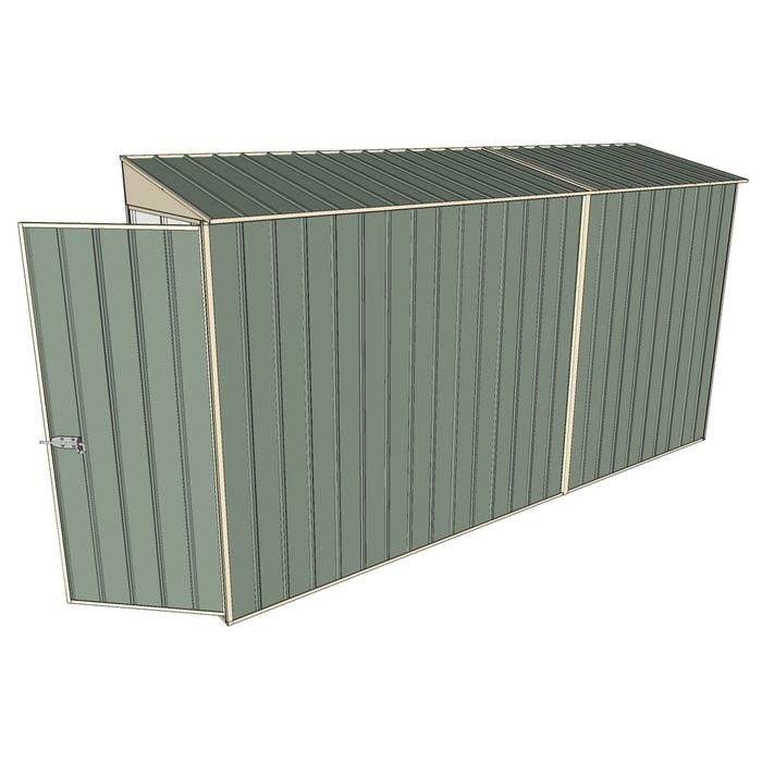 Build-a-Shed 0.8 x 3.7 x 2m Skillion Single Hinged Door Shed - Green