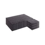 Argon Tableware 12pc Marble Placemats & Square Coasters Set - Black