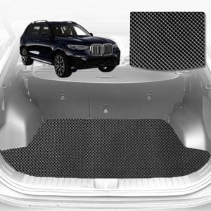 6D Diamond Car Boot Mat for BMW X7 (G07)2019-Current-(3rd Row folded/5 seater)-Cargo Mat-Black-Outback GT
