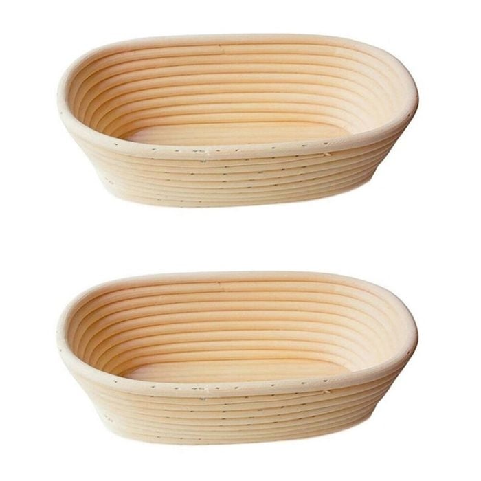 2PK Brunswick Bakers Oval Rattan 23cm Bread Banneton Basket Sourdough Basket