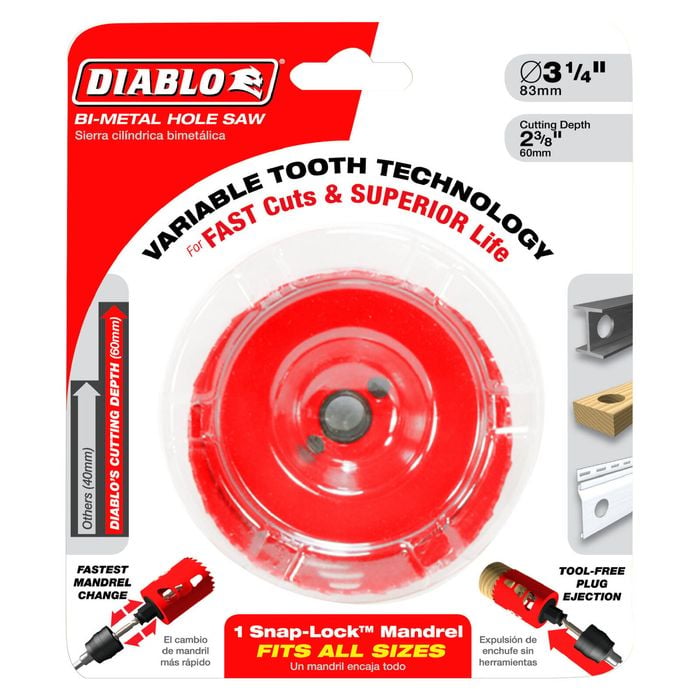 Diablo 79mm Carbide Tipped Wood and Metal Hole Saw