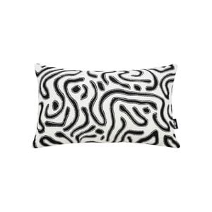 SOGA 30cm Black White Abstract Swirl Pattern Decorative Throw Pillow