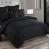 Fabric Fantastic Seersucker Super King Size Black Quilt/doona/duvet Cover Set