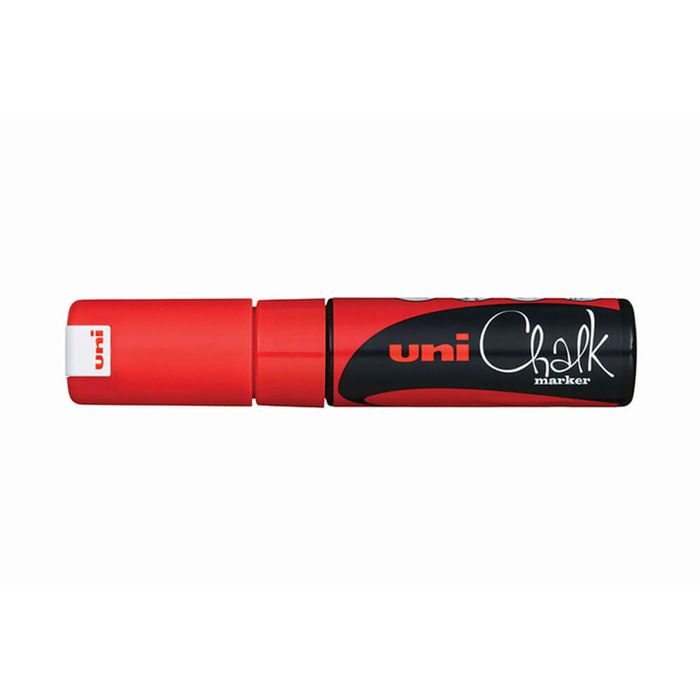 Uni Chisel Tip Chalk Marker 8.0mm (Red)