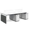 Knight 2.8M 4 Person Workstation with 4 Cabinets - White