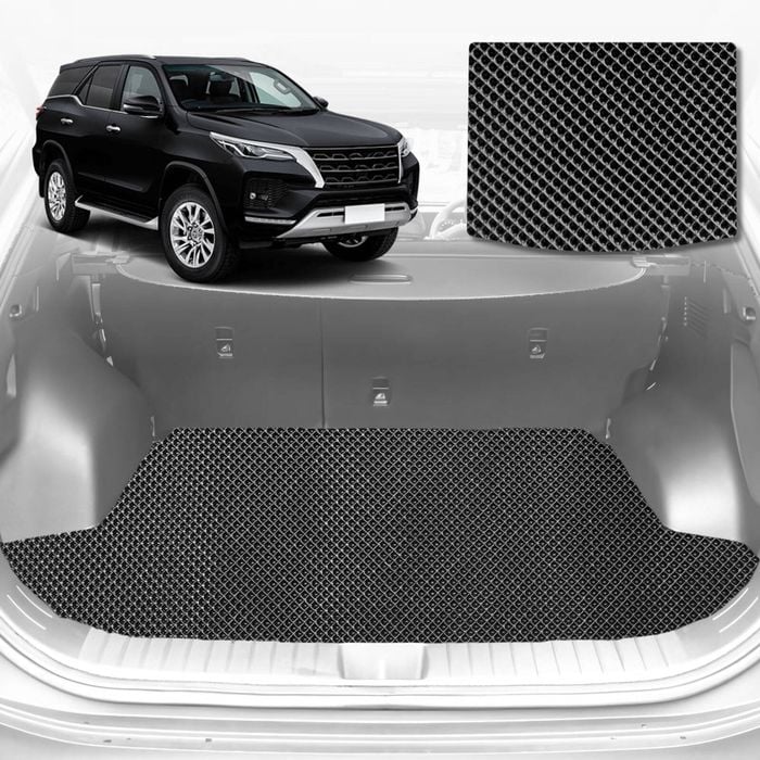 6D Diamond Car Boot Mat for Toyota Fortuner (AN150/AN160)2015-Current-Cargo Mat-Black-Outback GT