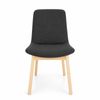 SK Designer Living | Cozy Upholstered Dining Chair | Natural Legs - Dark Grey Fabric