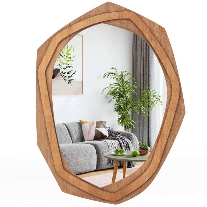 Costway Vanity Mirror 90x66cm Decorative Wall Mirror Home Decor Wood