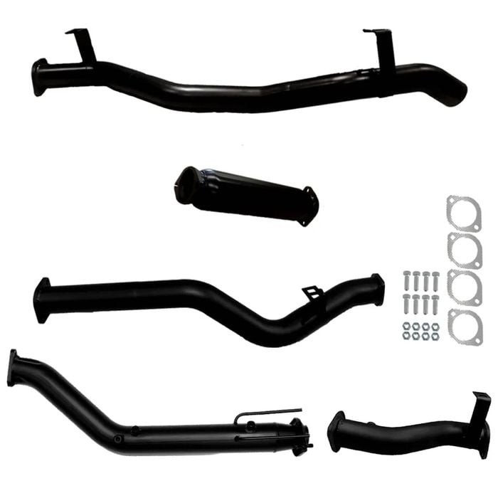 Ignite Exhausts Turbo Back For Toyota Landcruiser 79 Series V8 S/cab 3" No Cat & Hotdog Black Aluminised Steel
