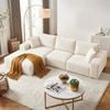 Homfurn 275cm Modular Sofa Bed – Frameless 3-seat, White Corduroy, Deep Seat, No Assembly Required