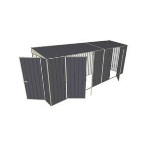 Build-A-Shed 1.2 x 5.2 x 2.0m Tunnel Shed Tunnel Hinged Door with 3 Hinged Side Doors - Grey