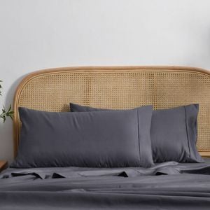 Dreamaker 1500tc Cotton Rich King Pillowcase Twin Pack - Charcoal