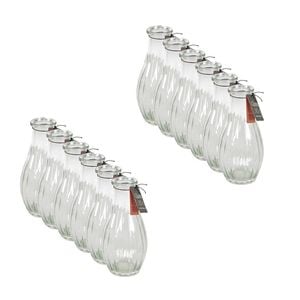 12PK Glass & Co Ribbed Glass Vase Home Decor 243.8x14.2cm - Clear