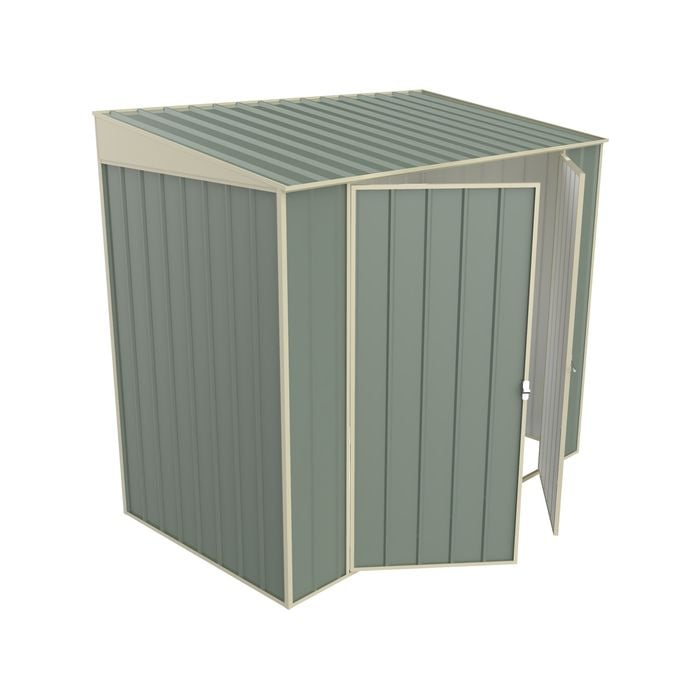 Build-a-Shed 1.2 x 2.3 x 2.0m Green Skillion Double Hinged Side Door Shed
